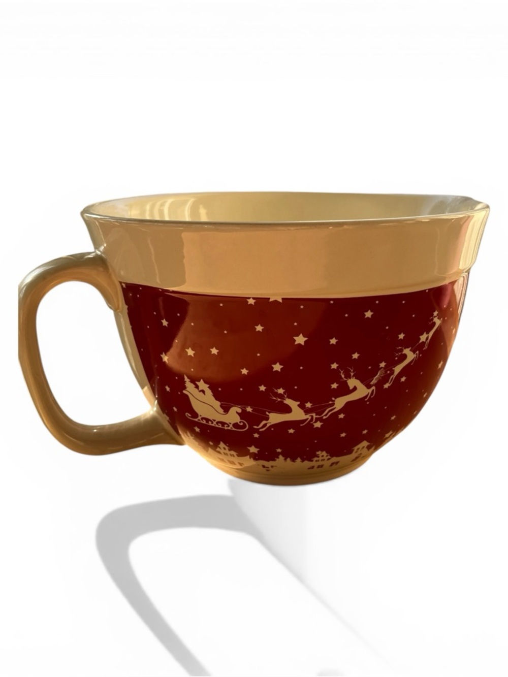 The Bakeshop Batter Bowl by Master Class "Santa's Trip" Ceramic-Mix and Pour
